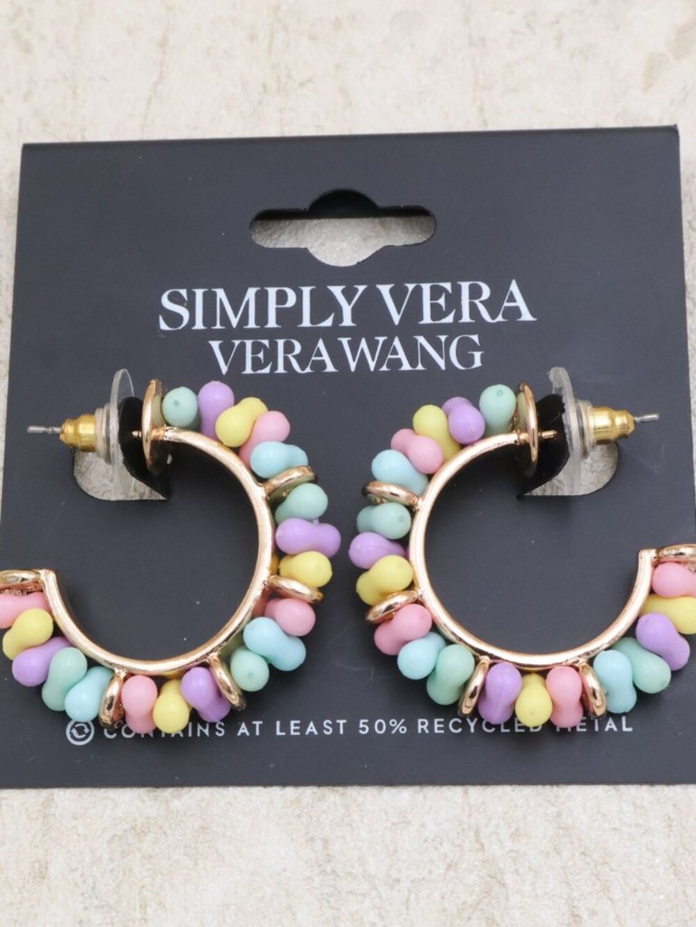 Simply Vera Vera Wang beaded hoop earrings
